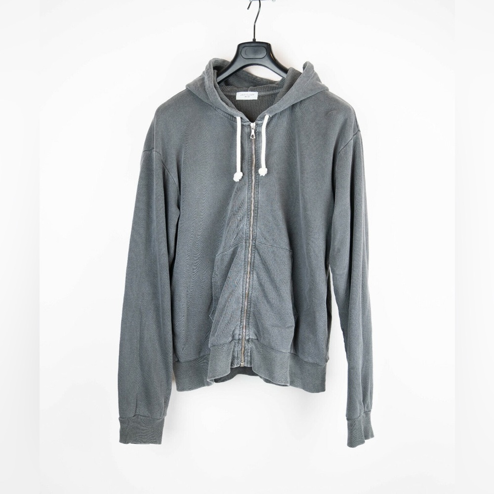 John Elliott Thermal Lined Zip Hoodie Sweater Carbon Gray - Size 2 Medium Waffle